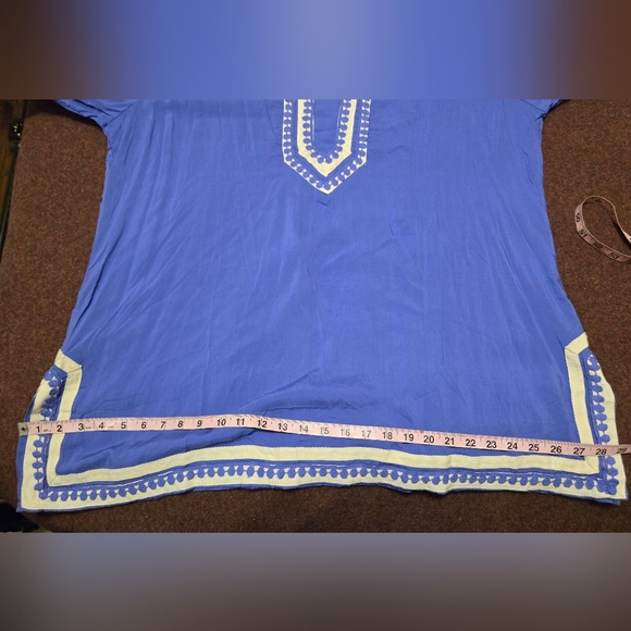 New! Kevia Tunic Blouse 1x-2x Plum And Cream Beautifully Made Light Purple - Picture 11 of 13